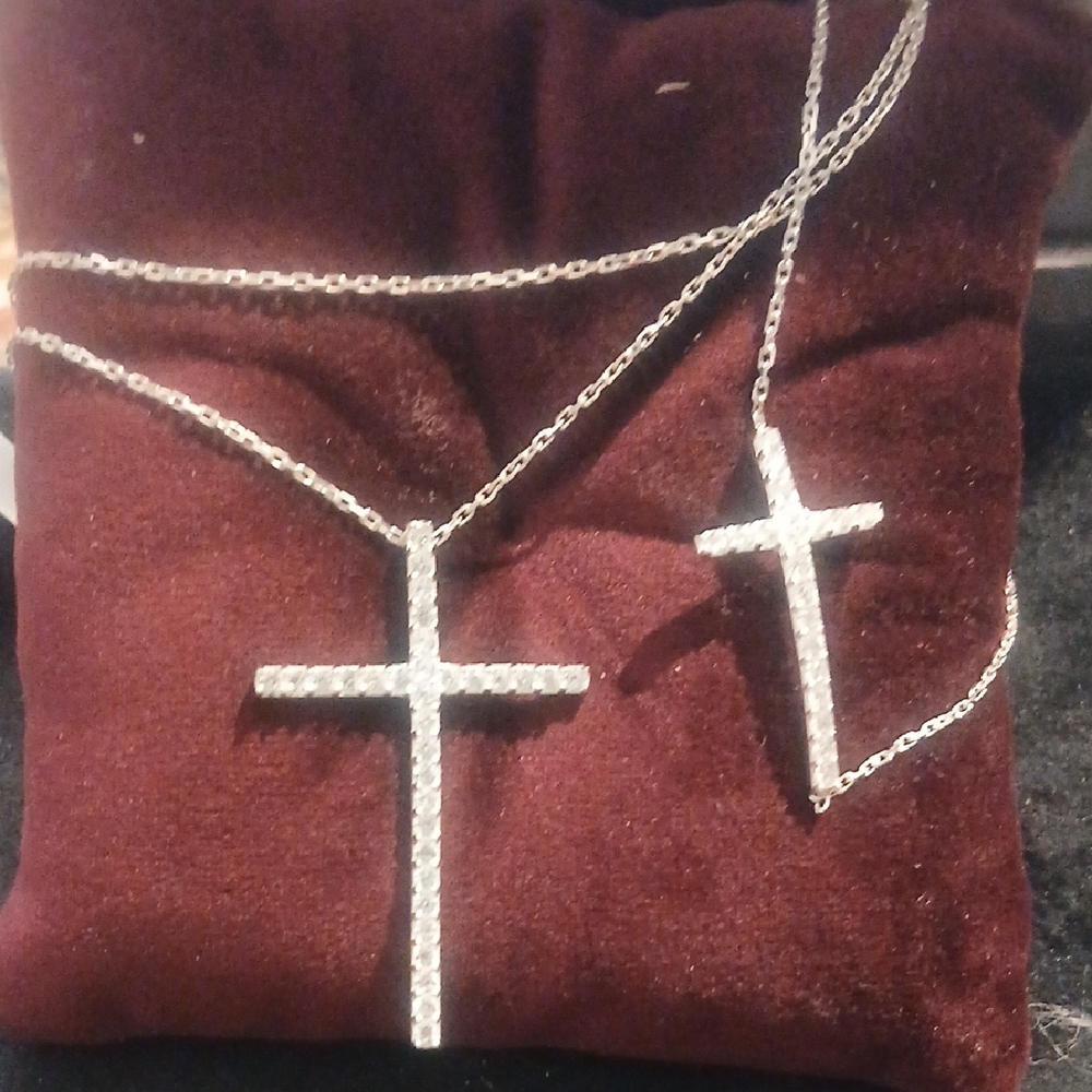 Dazzling Silver Cross Necklace